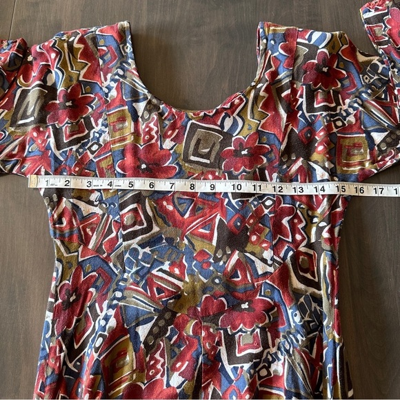 Vintage All That Jazz Print Scoop Neck Maxi Dress - Picture 9 of 12